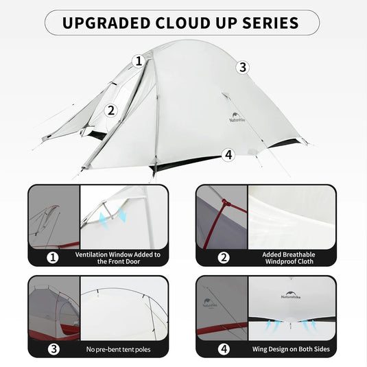 Naturehike Cloud Up Ultralight 1 Person Tent with footprint By NatureHike