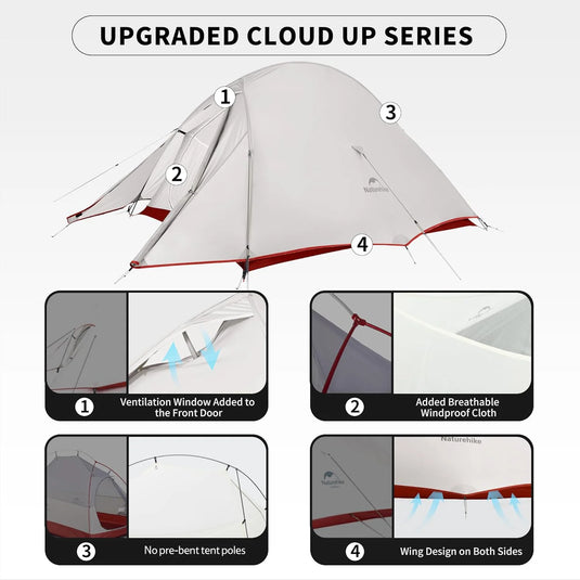 Naturehike Cloud up PRO 2 person ultralight Tent inc footprint By NatureHike
