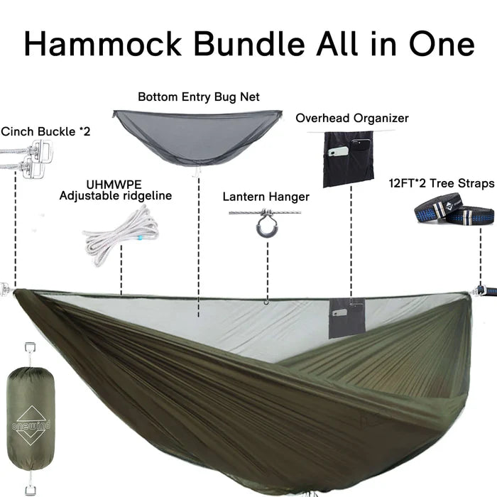Load image into Gallery viewer, Onewind Outdoors Aerie 11' Double Camping Hammock with Mosquito Net By Onewind Outdoors
