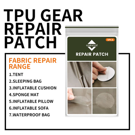 Onewind TPU Transparent Tarp Repair Patches (Round or Square) 5 pack