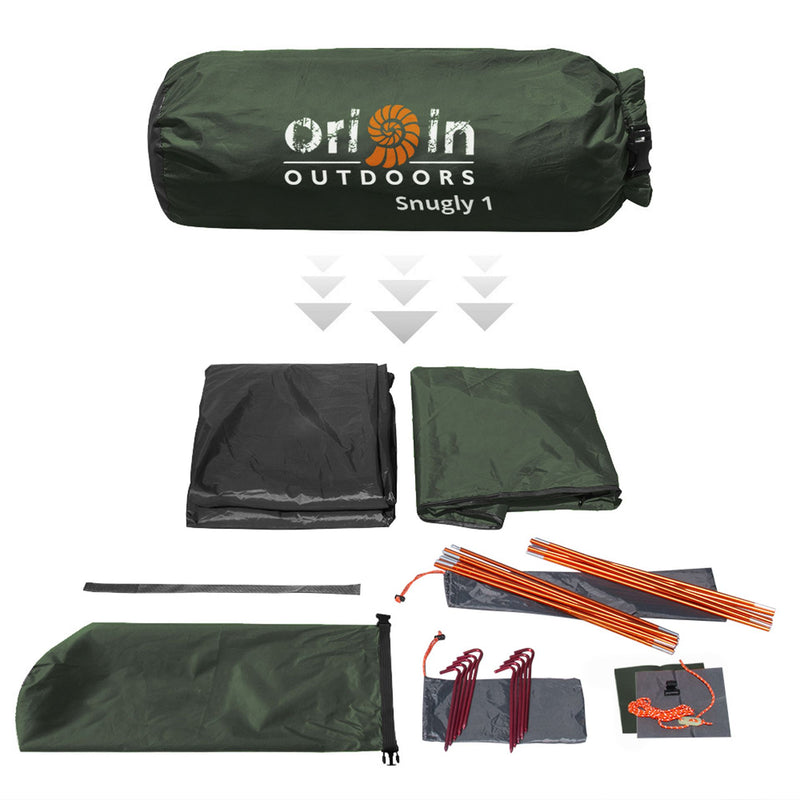Load image into Gallery viewer, Origin Outdoors Tent 'Snugly' 1 Person By Origin Outdoors
