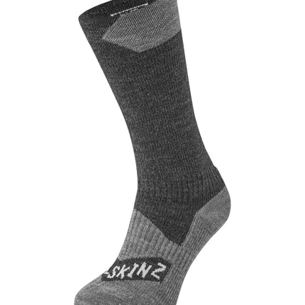 Sealskinz Raynham Waterproof All Weather Mid Length Sock Black Grey By Seal Skinz