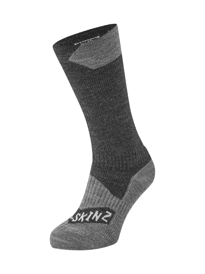 Load image into Gallery viewer, Sealskinz Raynham Waterproof All Weather Mid Length Sock Black Grey By Seal Skinz
