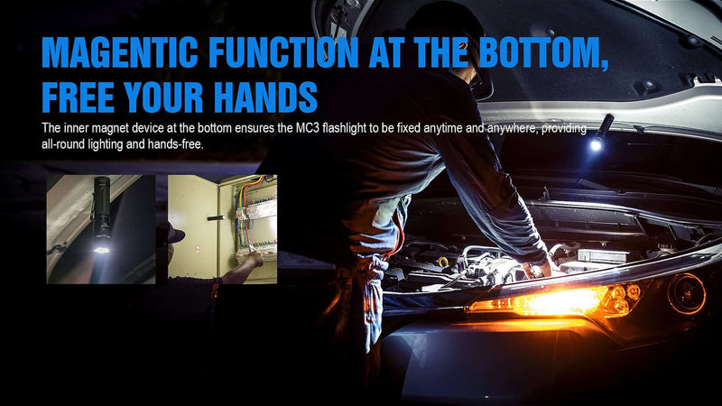 Load image into Gallery viewer, Trustfire MC3 EDC Magnetic Rechargeable Led Flashlight 2500Lumens By Trust Fire

