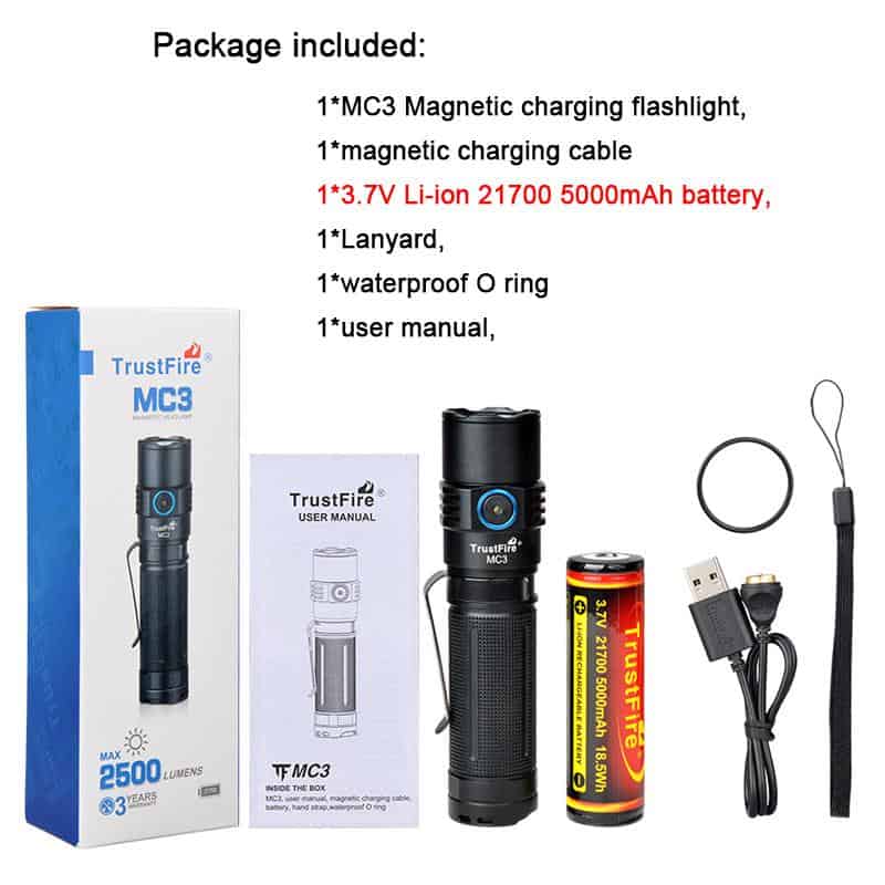 Load image into Gallery viewer, Trustfire MC3 EDC Magnetic Rechargeable Led Flashlight 2500Lumens By Trust Fire
