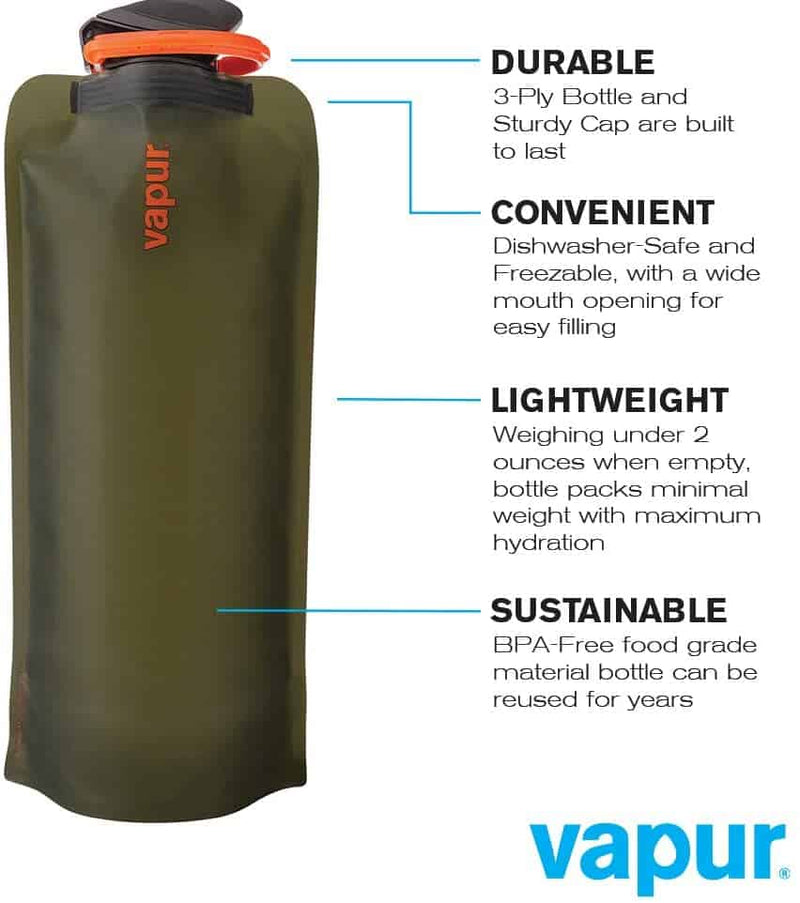 Load image into Gallery viewer, Vapur Wide Mouth 700ml Folding Water Bottle (Various Colours) By Vapur
