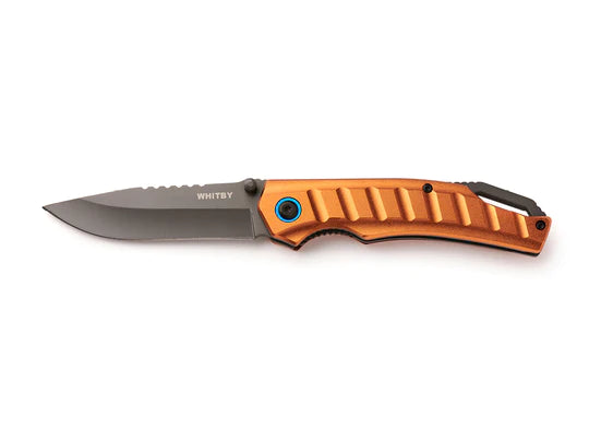 Load image into Gallery viewer, Whitby Liner Lock Knife - Bronze Aluminium (3.25") By Whitby Knives and Gear
