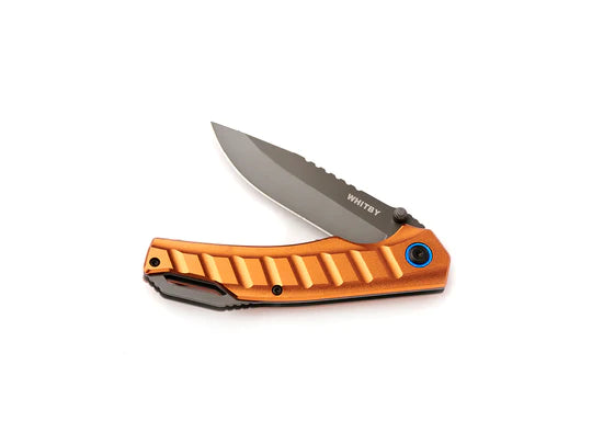 Load image into Gallery viewer, Whitby Liner Lock Knife - Bronze Aluminium (3.25") By Whitby Knives and Gear
