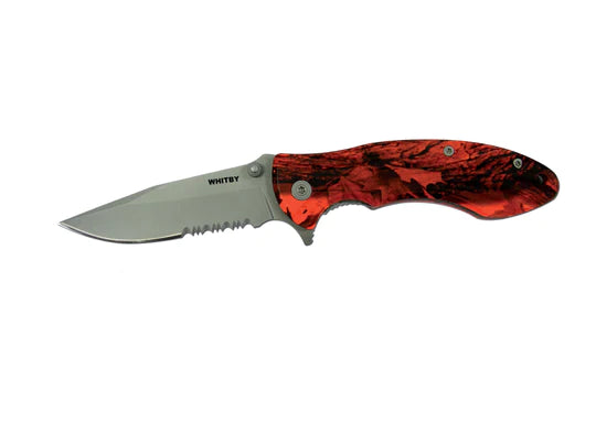 Whitby Orange Camo Lock Knife (2.75") By Whitby Knives and Gear