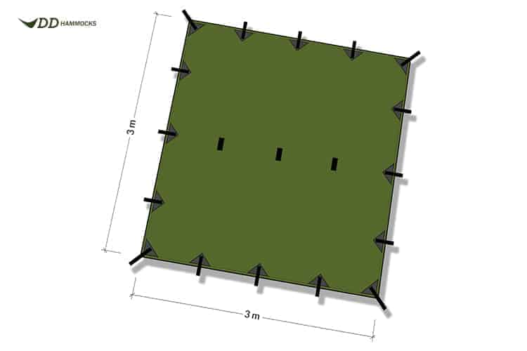Load image into Gallery viewer, DD Tarp 3x3 (Various Colours) By DD Hammocks
