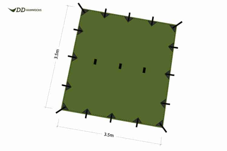 Load image into Gallery viewer, DD 3.5 x 3.5 Olive or Forest Green Tarp By DD Hammocks

