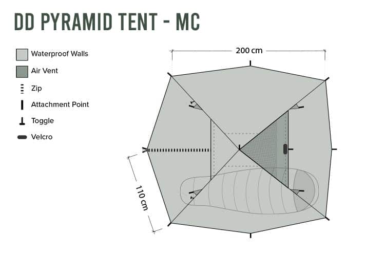 Load image into Gallery viewer, DD Hammocks Pyramid Tent - Multicamo By DD Hammocks
