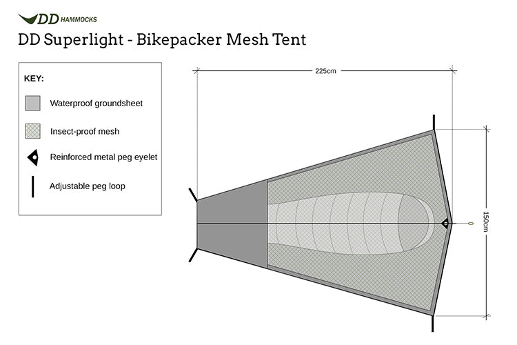 Load image into Gallery viewer, DD SuperLight - Bikepacker Mesh Tent By DD Hammocks

