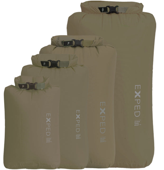 Exped Drybag Versa Bright (3-13L) Dry Bag Set - Various Colours Olive Drab By Wood To Water Outdoors