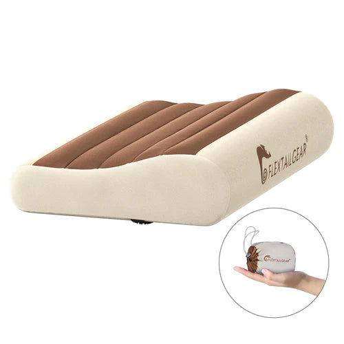 Load image into Gallery viewer, Flextail ZERO PILLOW-B Shape Inflatable Camping Air Pillow Brown By Flextail Gear
