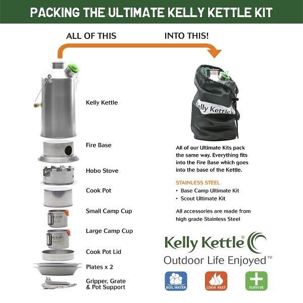 Load image into Gallery viewer, Kelly Kettle Ultimate 'Scout' Kit (Stainless steel) - VALUE DEAL By Kelly Kettle

