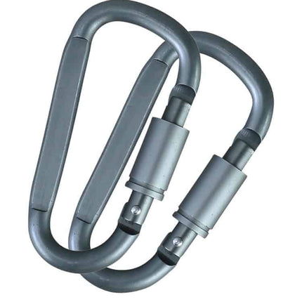 Kombat UK Gunmetal Grey Locking Carabiners - 6mm (Pair) By Kombat UK