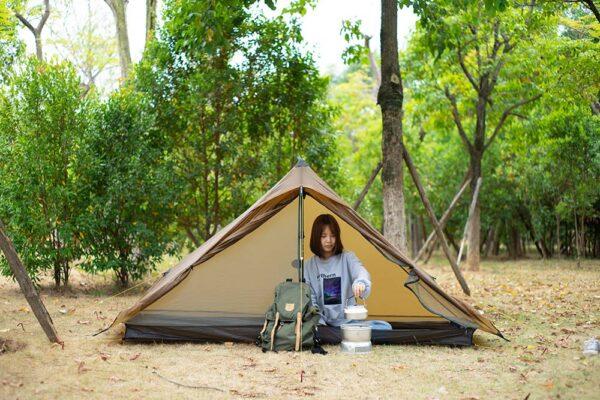 Load image into Gallery viewer, 3F UL Gear Lanshan 1 Pro / 3 Season / Khaki Hiking Pole Tent By 3F UL GEAR
