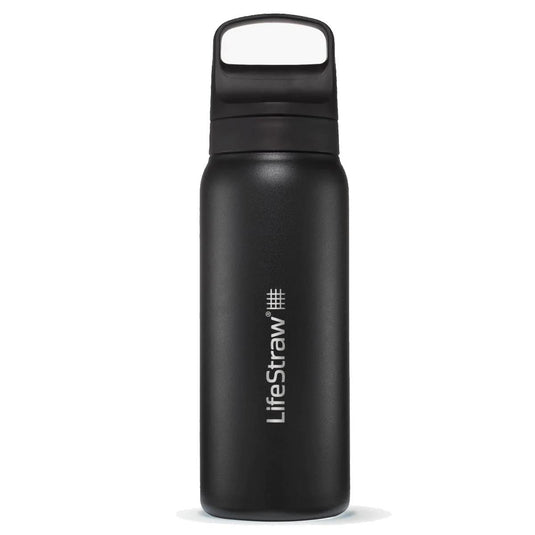 lifestraw 700ml GO Renew Series Stainless Steel Water Bottle (Various Colours) Black By LifeStraw