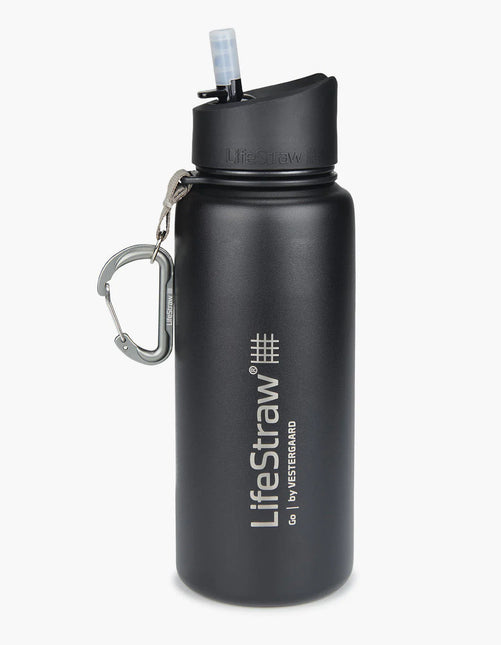 Lifestraw Go Stainless Steel 700ml Filter Water Bottle (Various Colours) Black By LifeStraw