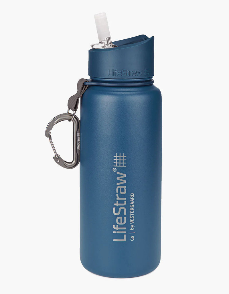 Load image into Gallery viewer, Lifestraw Go Stainless Steel 700ml Filter Water Bottle (Various Colours) Blue By LifeStraw
