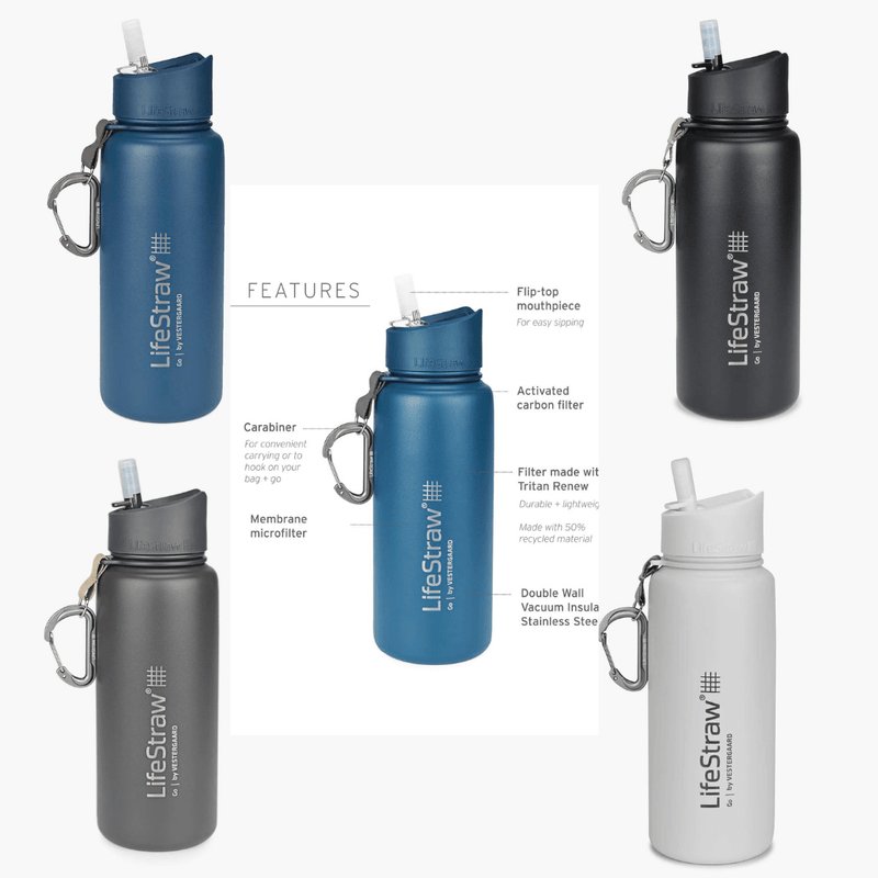 Load image into Gallery viewer, Lifestraw Go Stainless Steel 700ml Filter Water Bottle (Various Colours) By LifeStraw
