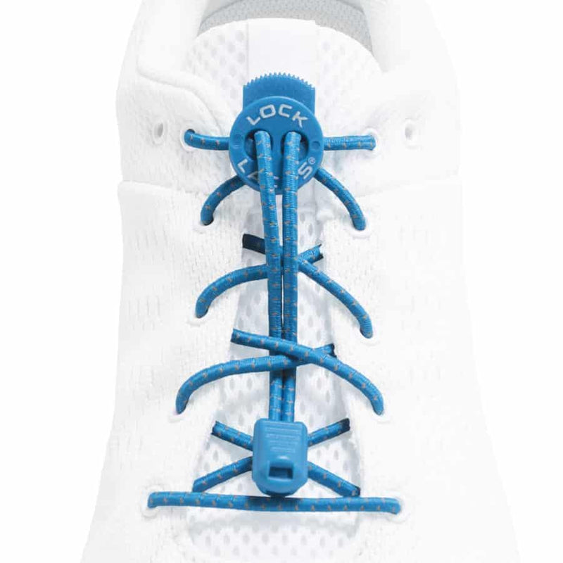 Load image into Gallery viewer, Lock Laces 48" Shoelaces (Various Colours) Reflective Teal Blue By Lock Laces
