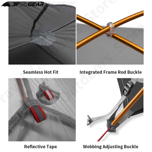 3F UL Gear Qingkong 3 Season Tent - Green By 3F UL GEAR