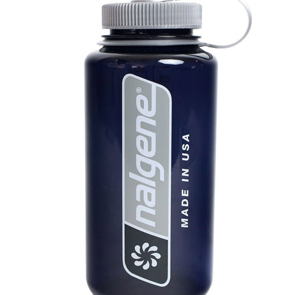 Nalgene 32oz / 1L Wide Mouth Sustain Water Bottle Odyssey Gray Large Logo By Nalgene