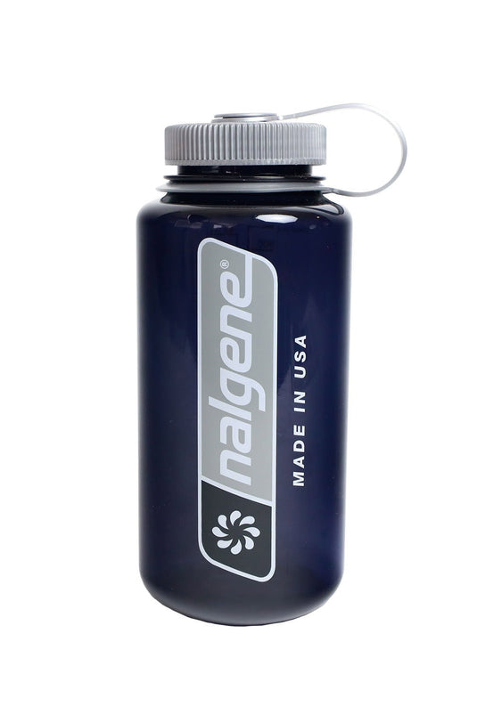 Nalgene 32oz / 1L Wide Mouth Sustain Water Bottle Odyssey Gray Large Logo By Nalgene