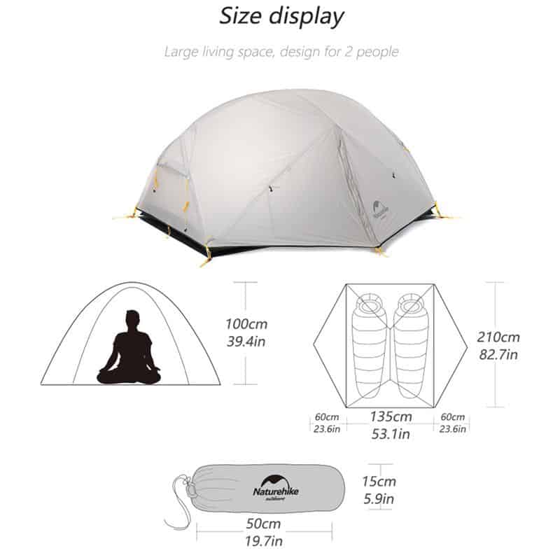 Load image into Gallery viewer, Naturehike 20D Mongar Ultralight 2 man Tent (Various Colours) With Mat By NatureHike
