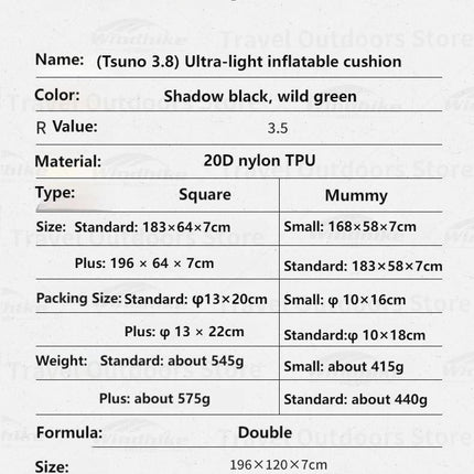 Naturehike Ultralight sleeping Pad (Large) R 3.5 By NatureHike