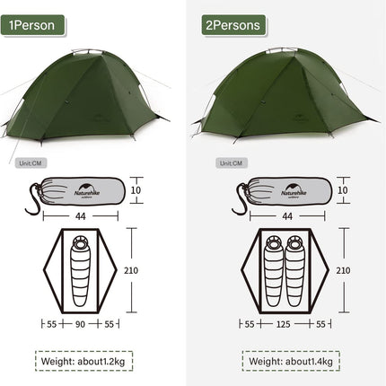 Naturehike Tagar Lightweight Tent ( 1 or 2 man) - Forest Green By NatureHike