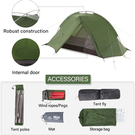 Naturehike Tagar Lightweight Tent ( 1 or 2 man) - Forest Green By NatureHike