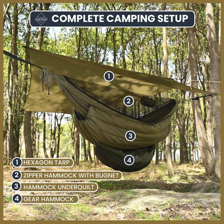 Load image into Gallery viewer, Onewind Nebula 12' Hexagonal Tarp Hammock Rain Fly By Onewind Outdoors
