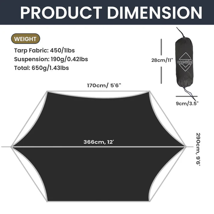 Load image into Gallery viewer, Onewind Nebula 12' Hexagonal Tarp Hammock Rain Fly By Onewind Outdoors
