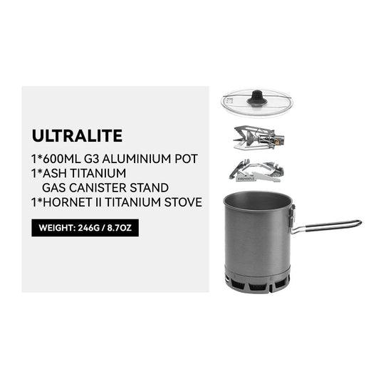 Firemaple Petrel G3 Ultralight Cooking system with Stove with Hornet ii stove By Fire Maple Gear