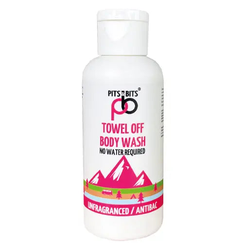 Load image into Gallery viewer, Pits and Bits Towel Off Body Wash - Antibacterial, Antiviral &amp; Unfragranced 100ML By Pits and Bits
