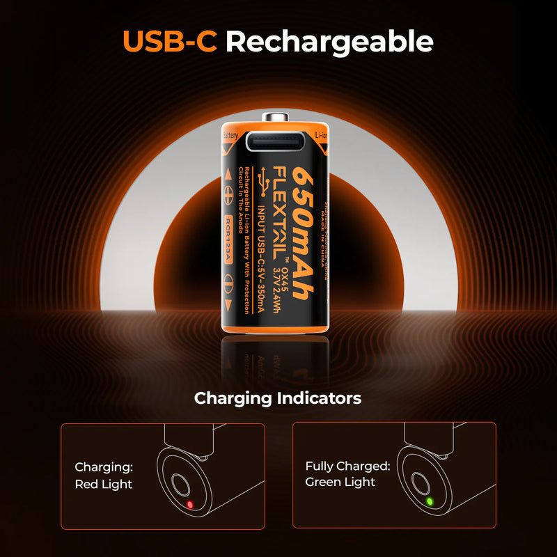 Load image into Gallery viewer, ZERO QUARK BATTERY - High Performance RCR123A Li-ion Battery (900CHT) for Zero pump By Flextail Gear
