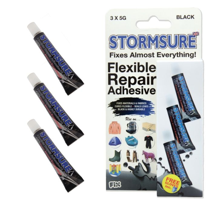 Load image into Gallery viewer, Stormsure Flexible Repair Adhesive (Clear/ Black) Black 3x 5g By StormSure / Stormseal
