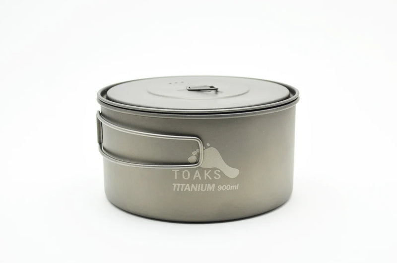 Load image into Gallery viewer, TOAKS Titanium Lightweight Pot with Lid (750ml &amp; 900ml) 900ML 130mm Diameter By Toaks Outdoors
