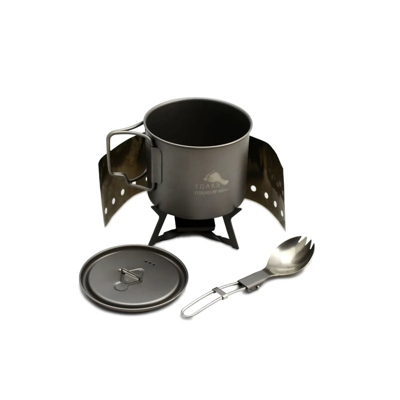Load image into Gallery viewer, Toaks Titanium Solid Fuel Cook Set By Toaks Outdoors
