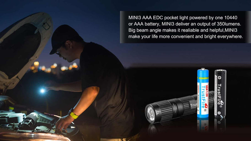 Load image into Gallery viewer, TrustFire MINI3 EDC Flashlight 350 Lumens By Trust Fire
