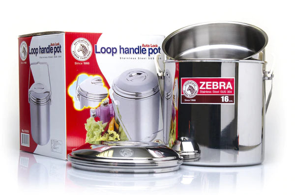 Load image into Gallery viewer, Zebra Stainless Steel Billy Can with handle (Various Sizes) 16cm By Zebra Head
